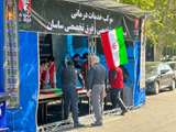 موکب عزاداری بیمارستان ساسان همزمان با آغاز مراسم تشییع پیکر مطهر امام شهید